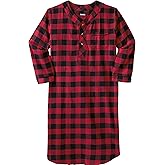 KingSize Men's Big & Tall Plaid Flannel Nightshirt