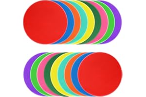 ZIECE Poly Spots Spot Markers for Gym Floor 9 inch 18/27/36Pcs Flat Cones Non-Slip Rubber Floor Dots for Kids Sports Soccer Basketball Agility Training Dance Classroom