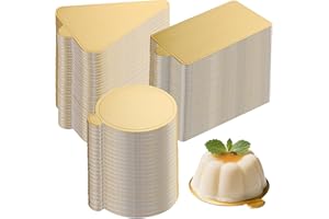 Dicunoy 300PCS Mini Cake Boards, 3" Gold Circle Paper Cupcake Dessert Displays Base Tray, Mousse Cake Plates for Parties, Wed