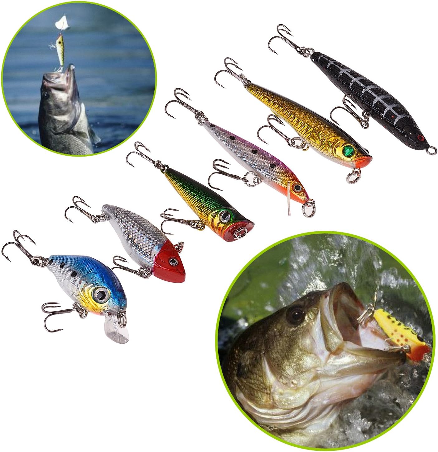 PLUSINNO Fishing Lures Baits Tackle including Crankbaits, Spinnerbaits, Plastic worms, Jigs, Topwater Lures, Tackle Box and More Fishing Gear Lures Kit Set, 102Pcs Fishing Lure Tackle : Sports & Outdoors