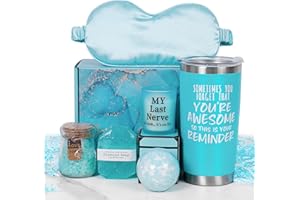 OurHonor Gifts for Women, Relaxing Spa Gift Basket Set, Bath and Body Care, Mothers Day Gifts, Christmas for Mom From Daughter Son Sister (Blue)