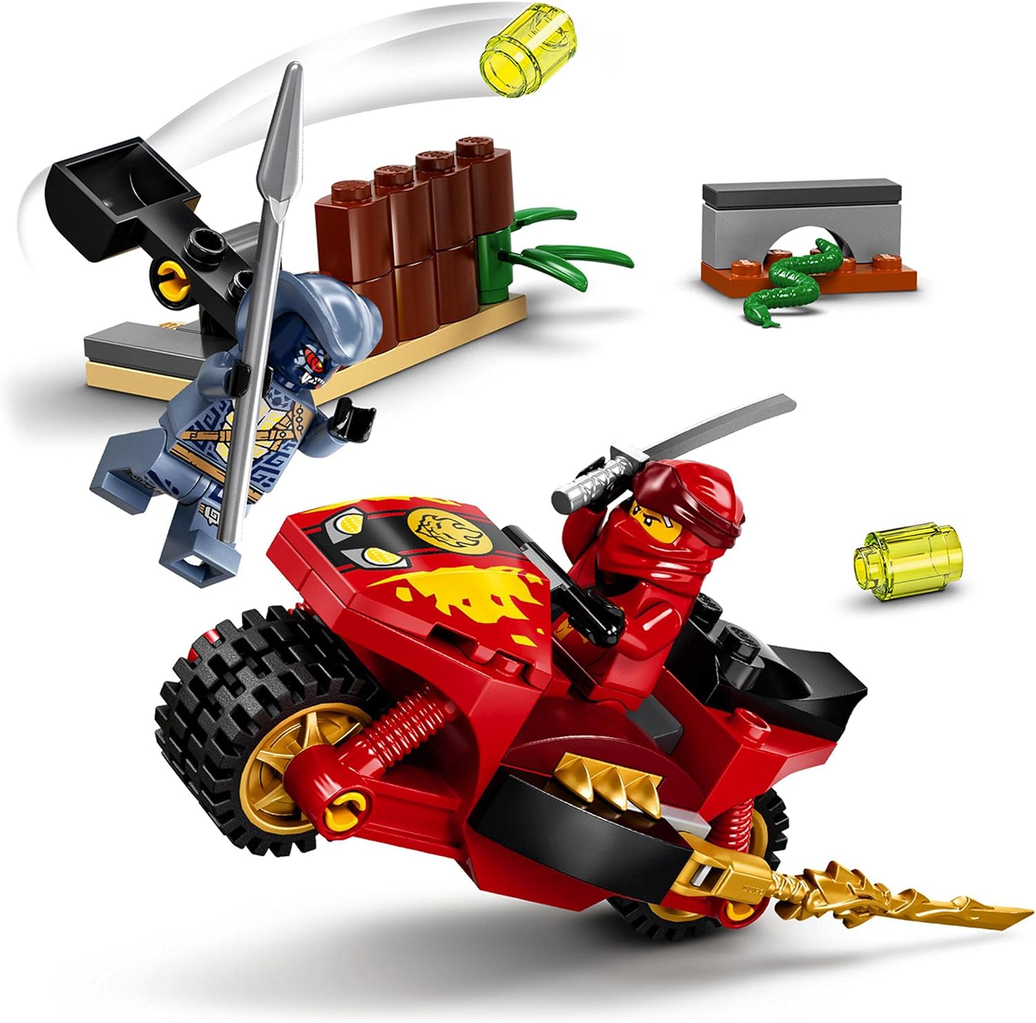 LEGO 71734 NINJAGO Legacy Kai’s Blade Cycle Motorbike Toy, Set including Ninja Kai Minifigure, Sword and Catapult - Image 3