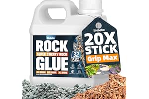 SHABEBE Rock Glue for Landscaping - 32OZ Mulch Glue with Grip Max for Strong Adhesion of Rocks, Gravel&Mulch, Long-Lasting Non-Toxic, Fast-Drying & Weather-Resistant Gravel Binder for Pebble, Pine Straw