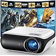 HAPPRUN Native 1080P Bluetooth Projector, Full HD Portable Outdoor Movie Projector with Built-in Speaker, Compatible with Sma