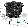 Granite Ware 8 Piece Enamelware Water bath canning Pot with Canning kit and Rack. Canning Supplies Starter Kit