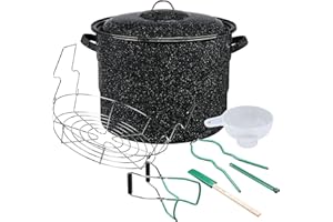 Granite Ware 8 Piece Enamelware Water bath canning Pot with Canning kit and Rack. Canning Supplies Starter Kit