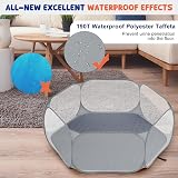 Pawaboo Small Animals Playpen with Pad Waterproof Fenced Tent Grey view 4