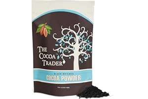 THE COCOA TRADER – Black Cocoa Powder for Baking 1Lb – Darkest Dutch Processed, Alkalized, Unsweetened Chocolate Flavor | Natural Food Coloring Substitute | Vegan, Gluten- & Sugar-Free, Keto Friendly