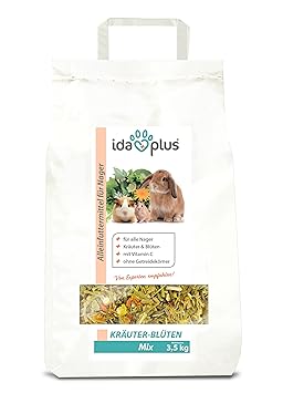Ida Plus - Kaninchenfutter Kräuter-Blütenmix - Abwechslungsreiches Futter für Nager: Kaninchen, Zwergkaninchen, Hamster, Meer