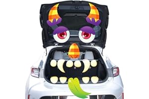 JOYIN Halloween Monster Trunk or Treat Car Archway Garage Decoration with Forehead, Huge Eyes, Ears, Hands, Bolt Nostrils, Fangs and Dot Glue