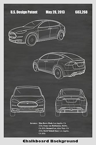 Amazoncom Tesla Model X Automobile Patent Print Art Poster
