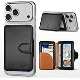 MEFON for MagSafe Wallet, Magnetic Phone Wallet RFID Blocking, Slim 5-8 Card Holder with Cash Slot & Clear ID Window, Minimalist Mag Safe Wallets for iPhone 17/16/15/14/13/12 Series, Midnight Black