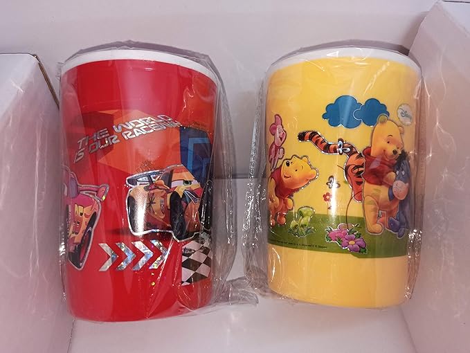 SOFTLINE Plastic Sippers with Straw, 360ml (Multicolour)