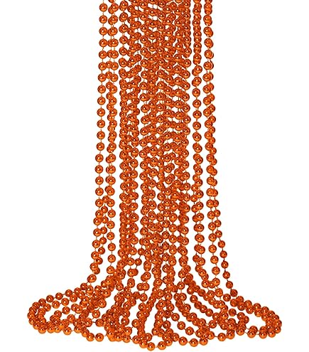 12PCS Bead Necklace, Orange Halloween Beaded Necklace Party Favors, 33