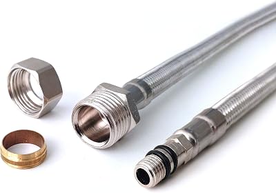 Xcel Home M10 x 15mm Compression 600mm Flexi Tap Connectors Pair for Mixer Taps
