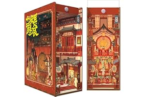 Tonecheer DIY Book Nook Kit for Adults, Wooden 3D Puzzle Bookend Bookshelf Insert Decor, Chinese Booknook Miniature House Kit with Dust Cover and LED (The Longest Day in Chang'an)