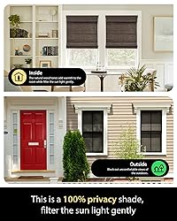 UNISHADES Cordless Bamboo Roman Shades for