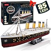 CubicFun Titanic 3D LED Puzzles for Adults 88 CM 266 Pieces,Titanic Toys for Teens, Home Decor Birthday Gifts Adults Easter G