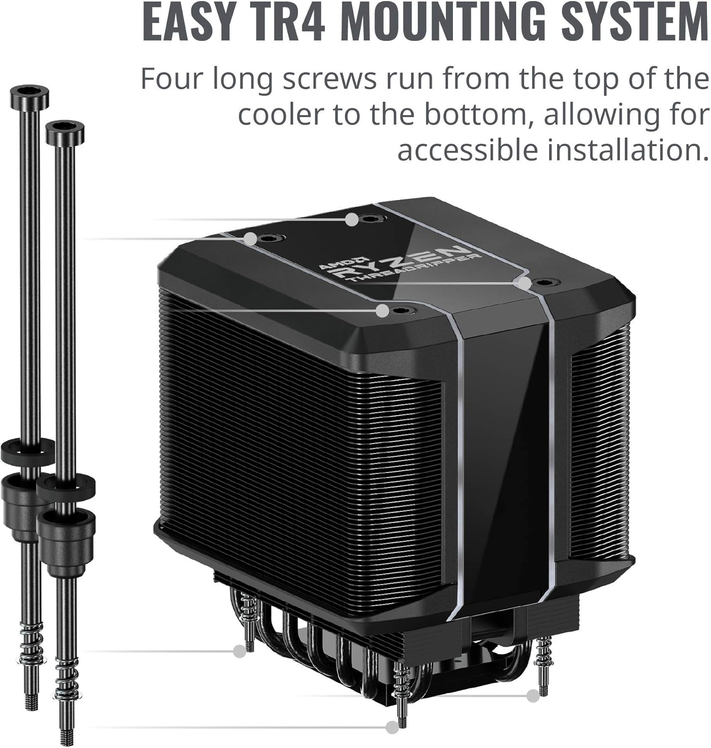 Amazon Com Cooler Master Amd Wraith Ripper Threadripper Tr4 High Performance Cpu Air Cooler Addressable Rgb Threadripper Logo S Display 7 Heat Pipes Dual Tower Heatsink Wraith Armor Air Guide Computers Accessories