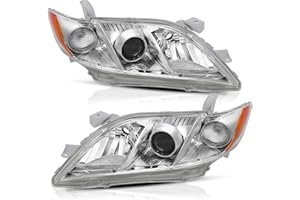 ALZIRIA Headlight Assembly Compatible with 2007 2008 2009 Toyota Camry Passenger and Driver Side