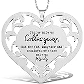 Colleague to Friend Heart Hanging Ornament, Stainless Steel Gift with Engraved Quote Chance Made Us Colleagues… Made Us Friends, Office Farewell, Retirement, Birthday, Christmas Keepsake, CHC649