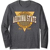 Arizona State Sun Devils Retro Triblock Officially Licensed Long Sleeve T-Shirt