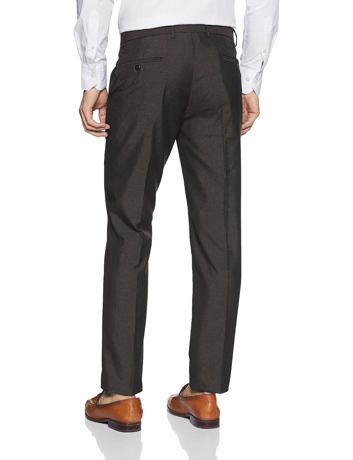 peter england men's slim fit formal trousers