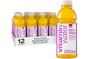 GLACEAU VITAMINWATER vitaminwater Zero Sugar Pineapple Passionfruit Re-hydrate Nutrient Enhanced Water Bev. 20 oz. 12 pack