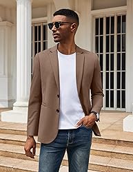 COOFANDY Men Stretch Knitted Blazer Jacket Slim Fit