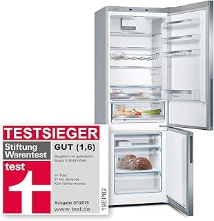 Bosch KGE49VI4A Serie 4 Freistehende XXL-Kühl-Gefrier-Kombination / A+++ / 201 x 70 cm / 190 kWh/Jahr / Inox-antifingerprint / 302 L Kühlteil / 111 L Gefrierteil / LowFrost / VitaFresh