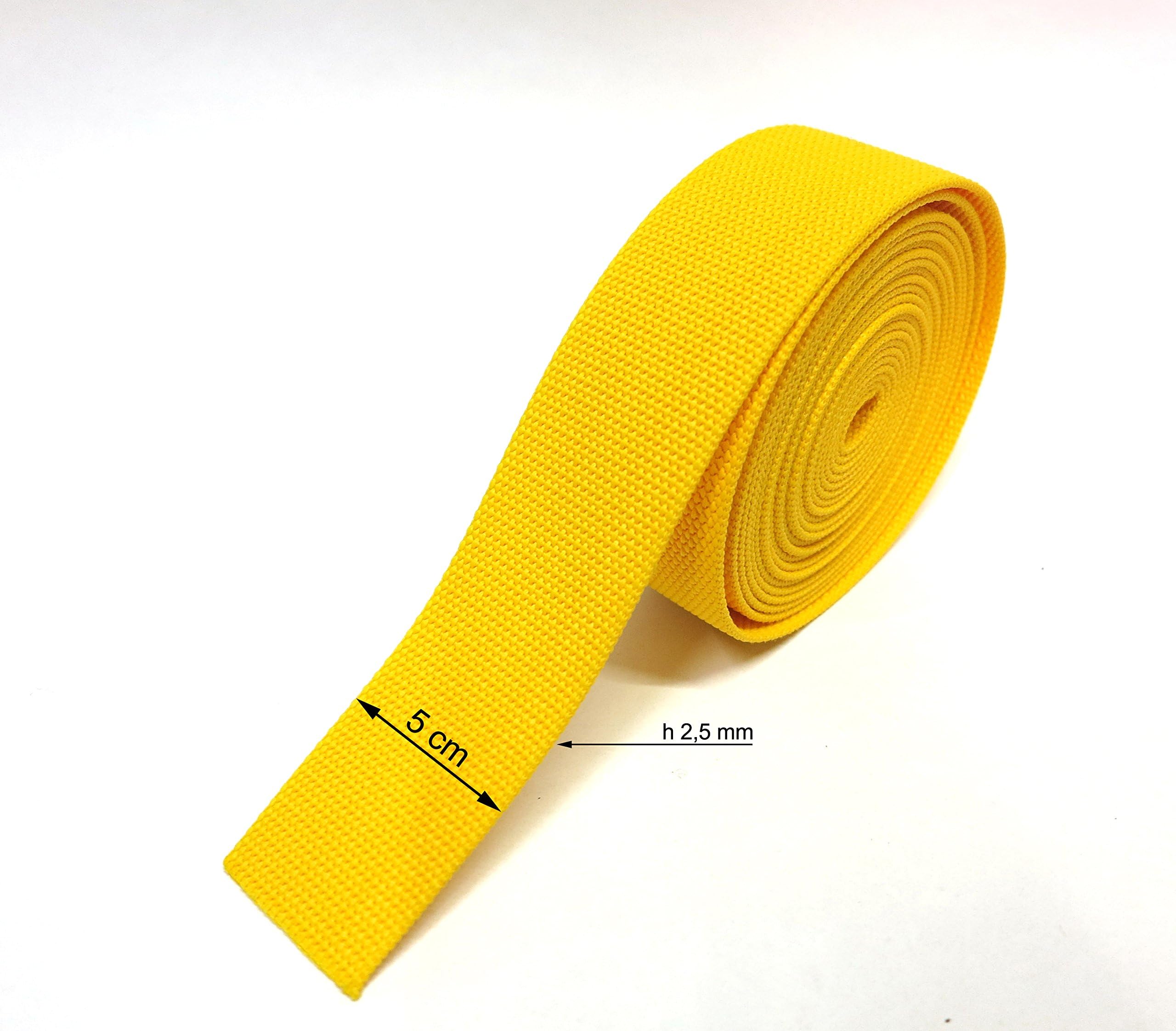 Tape Nylon Cordura for Helmets, Bags, Backpacks,/Nylon Heavy Webbing Strap, Ning Store Luggage/Moving/Shoulder/The Climbing/Belt Webbing Straps for Home Garden of Stock, Yellow/Yellow Length 5 m x H cm 5.0/CM 3,0/CM 2,0