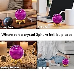 Amazing Gemstone Pink Onyx Crystal Ball with Stand