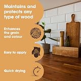 Furniture Clinic Danish Oil for Wood 1L Premium Finish Satin Seal view 2