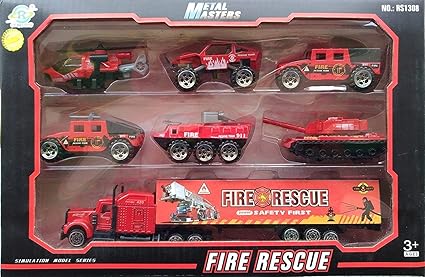 BestBuyToy Mini Die Cast Metal 7 Pcs Vehicle Trucks Toys Play Set for Kids (Fire Vehicle Rescue)