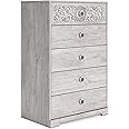 Signature Design by Ashley Paxberry Boho 5 Drawer Chest of Drawers, Whitewash