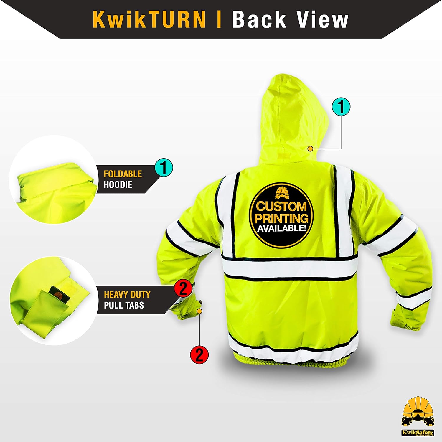 KwikSafety (Charlotte, NC) MARSHAL Bomber Safety Jacket (Multi-Use Rugged) Class 3 Hi Visibility Water Resistant ANSI OSHA Reflective Warm Lightweight Winter Construction Gear Men | Yellow Medium - - 
