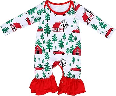 red ruffle romper baby