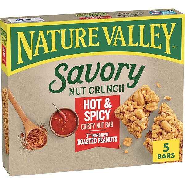 NATURE VALLEY SAVORY NUT CRUNCH BARS, HOT AND...