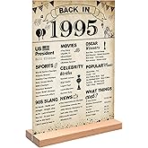 DARUNAXY 31st Birthday Party Decorations, Vintage Back in 1995 Poster Acrylic Sign with Stand 31 Year Old Party Supplies for Men& Women Vintage 1995 Table Decor 31st Anniversary Class Reunion Gifts