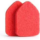 Scrubber Sponge Refill for 3 in 1 Moku Home Shower Scrubber, 2-Pack (Red) | Non-Scratch Pads for Tub, Tile, Sink, Shower, Kitchen, Wall &amp; Floor; for Moku Home Extendable Long-Handle Bathroom Brush