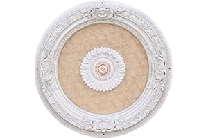 AFD Home Petite Round Chandelier Ceiling Medallion or Fan Medallion, 24 Inches, White