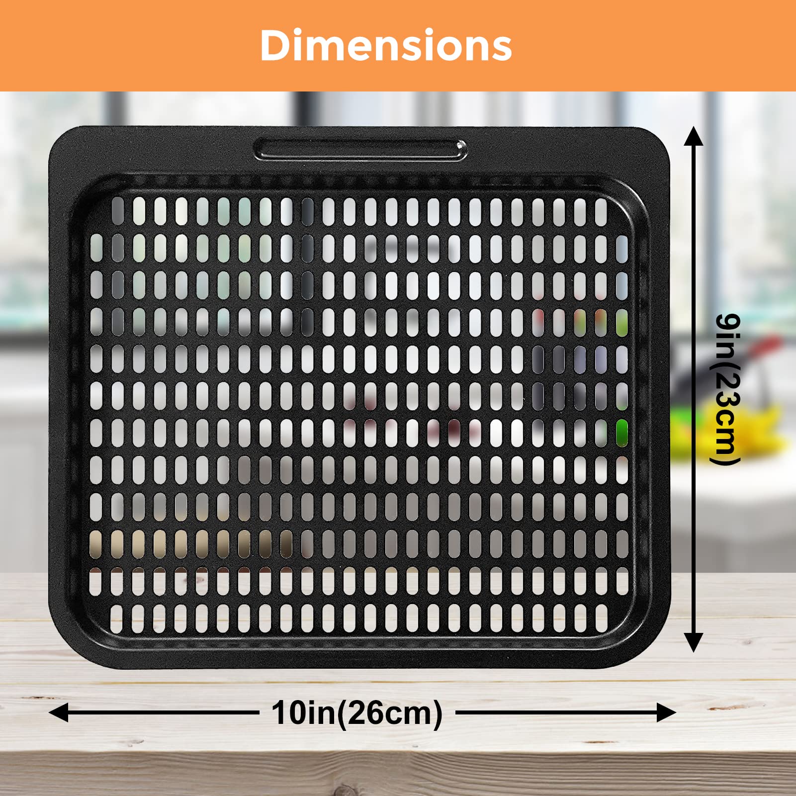 Air Fryer Cooking Tray for Instant Vortex Plus10 Quart, 2 PCS Food Grade Nonstick Replacement Rack Parts Grill Pan Crisper Plate, Dishwasher Safe