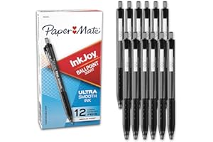 Paper Mate InkJoy 300RT Retractable Ballpoint Pens, Medium Point (1.0 mm), Black, 12 Count