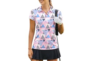PINSPARK Womens Golf Shirt Short Sleeve Polo Shirts Quick Dry Tennis Tops V-Neck with Collar Pickleball Shirts Golf Outfits