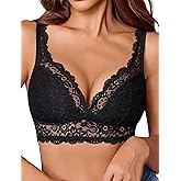 Avidlove Lace Bralettes Women V Neck Wireless Bras Unlined Basic Cami Sexy Comfy Everyday Wirefree Lingerie Unpadded