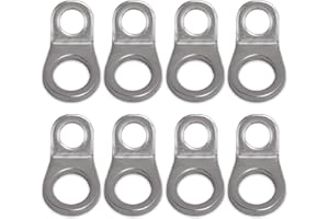 Dog River Tools Stainless Steel Multi-Purpose Tie Down Anchor Strapping Hooks for Mounting in The Garage, Work Shop, Truck, Trailer, Golf Cart, Fence (8-Pack)