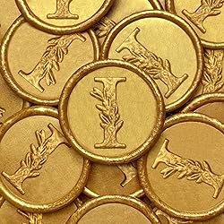 25Pcs Gold Wax Seal Stickers Handmade Vintage