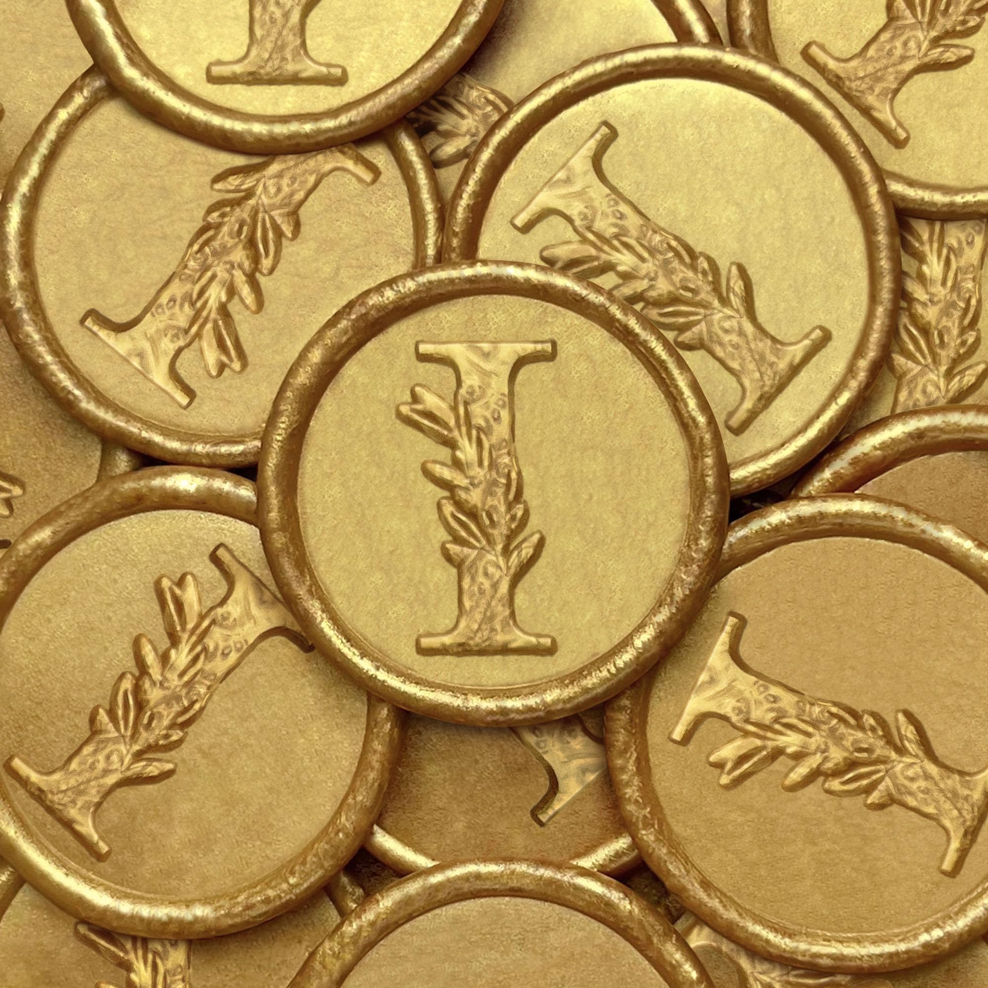 25Pcs Gold Wax Seal Stickers Handmade Vintage