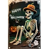 Vintage Stay Positive Sign, Vintage Metal Tin Sign - 8x12In Halloween Skull Decor Retro Wall Art Indoor Outdoor for Living Room Bedroom Office Bar Garage Man Cave Decor Ideal Gift for Housewarming Birthday