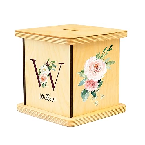 Amazon Com Floral Wooden Piggy Bank Personalized Gifts For Kids Handmade In Usa Handmade floral wooden piggy bank personalized gifts for kids handmade in usa